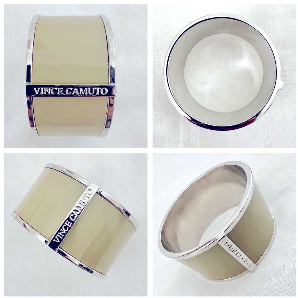 Vince Camuto Bracelet Bangle Cuff Putty Gray and Silver